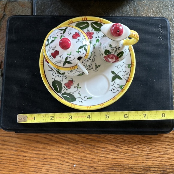 Rooster and Roses Condiment Set - Picture 5 of 7